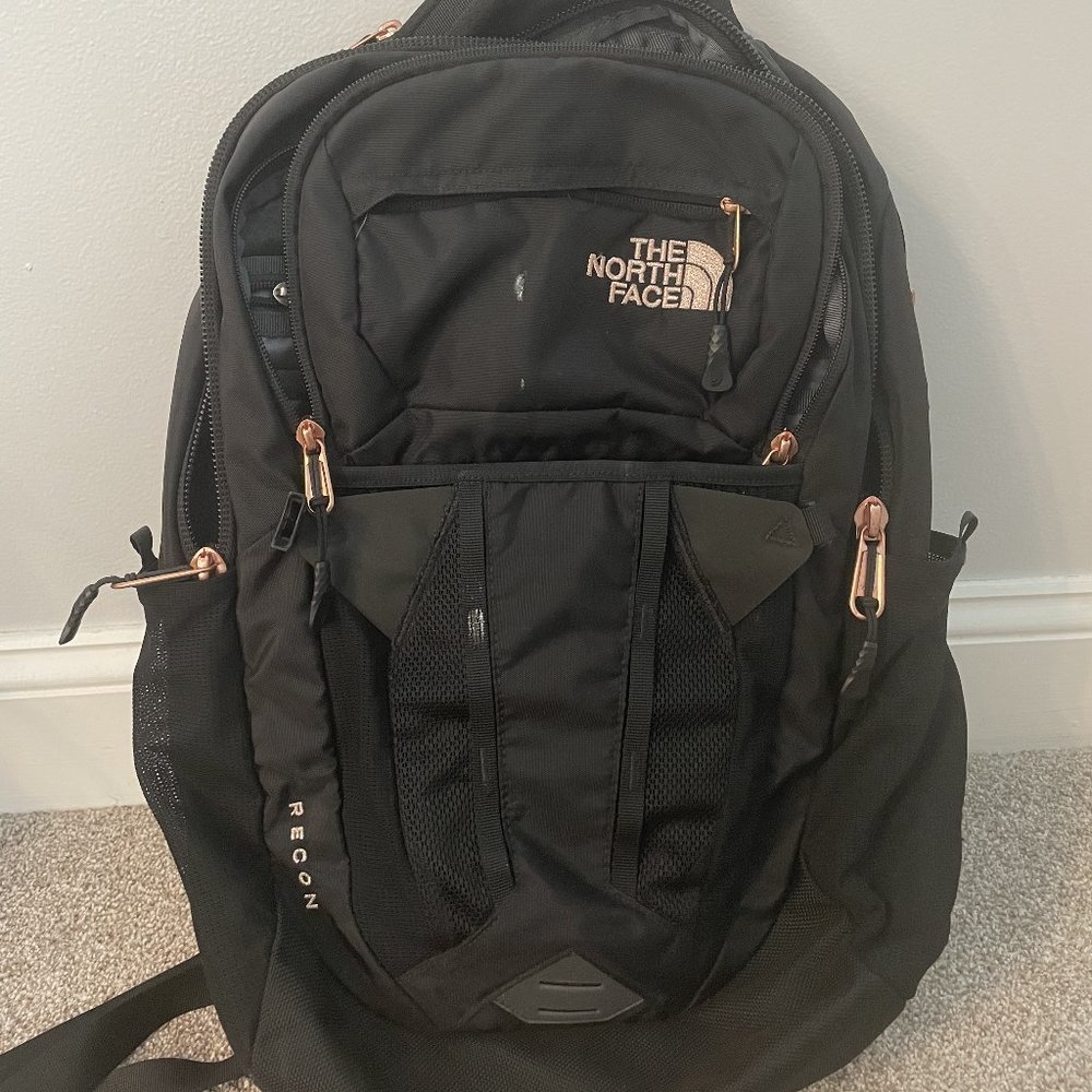 North Face Recon Backpack (Rose Gold and Black)